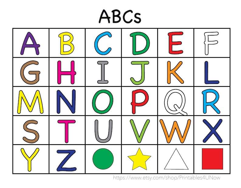 ABC MATCHING, Easy on Printer, Toddler INSTANT Download, Homeschool ...