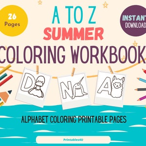 COLORING PAGES - Summer Activity Home Workbook for Toddler Prek Preschool Kindergarten