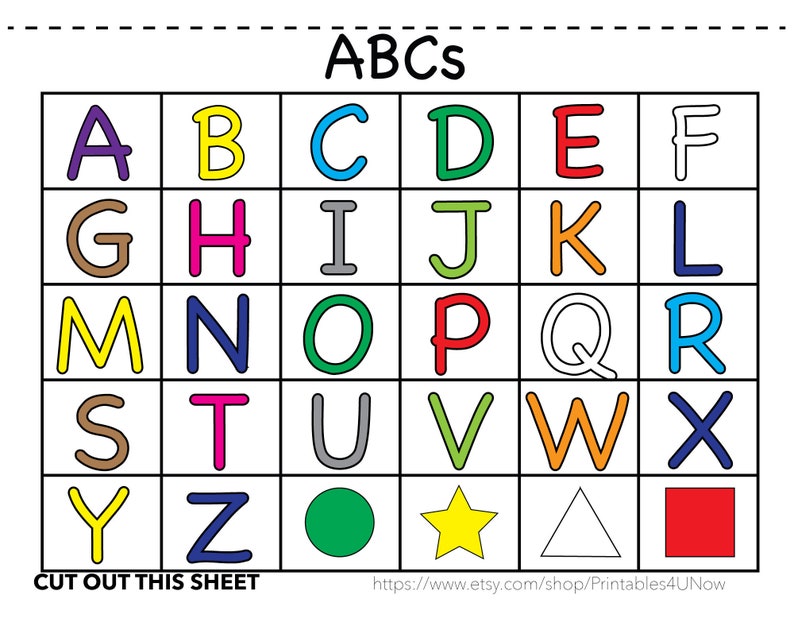 ABC MATCHING, Easy on Printer, Toddler INSTANT Download, Homeschool ...