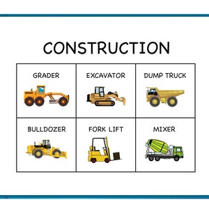 Construction MATCHING, Toddler INSTANT download, Homeschool Learning, Printable , Busy Book, Activity Worksheets, EASY on printer