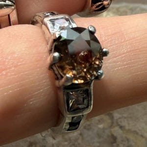 Champagne Natural Mined Zircon Ring US Size 5.5 #RS76A image 2