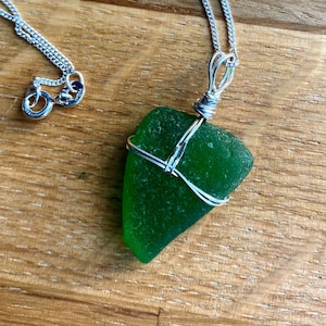 Genuine Sea Glass Necklace Sterling Silver
