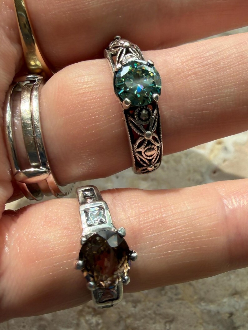 Champagne Natural Mined Zircon Ring US Size 5.5 #RS76A image 6