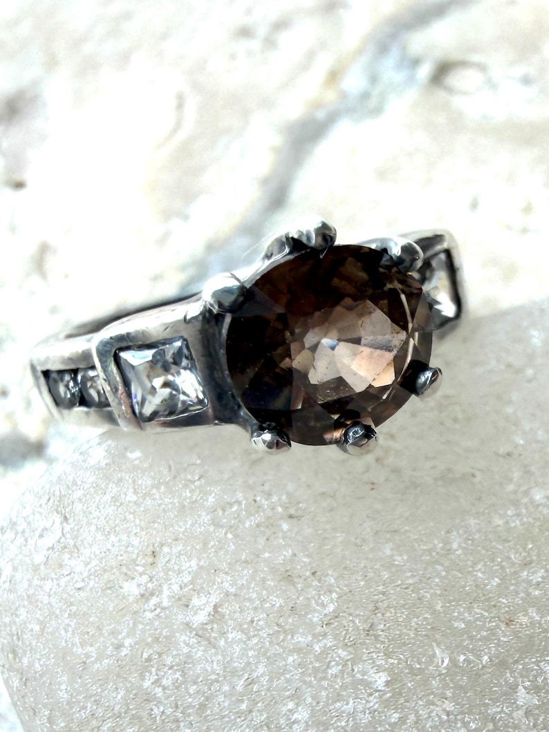 Champagne Natural Mined Zircon Ring US Size 5.5 #RS76A image 4