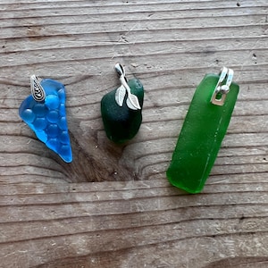 Genuine Sea Glass Necklace Sterling Silver