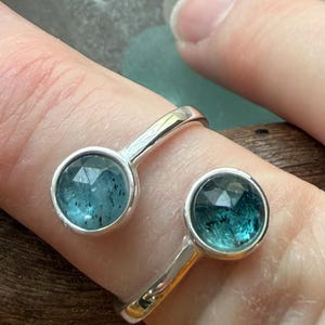 Blue-Green Kyanite Bypass Ring US Size 7 #RS55