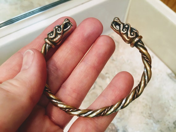 Viking Dragon Torc Bracelet Celtic Dragon Bracelet