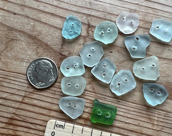 Tiny Sea Glass Buttons #S414