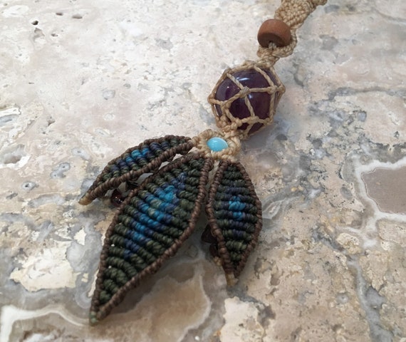 Vintage Macrame Necklace #VJ21 - image 3