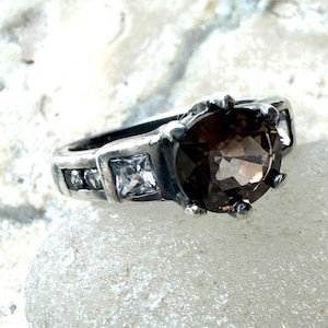 Champagne Natural Mined Zircon Ring US Size 5.5 #RS76A image 1