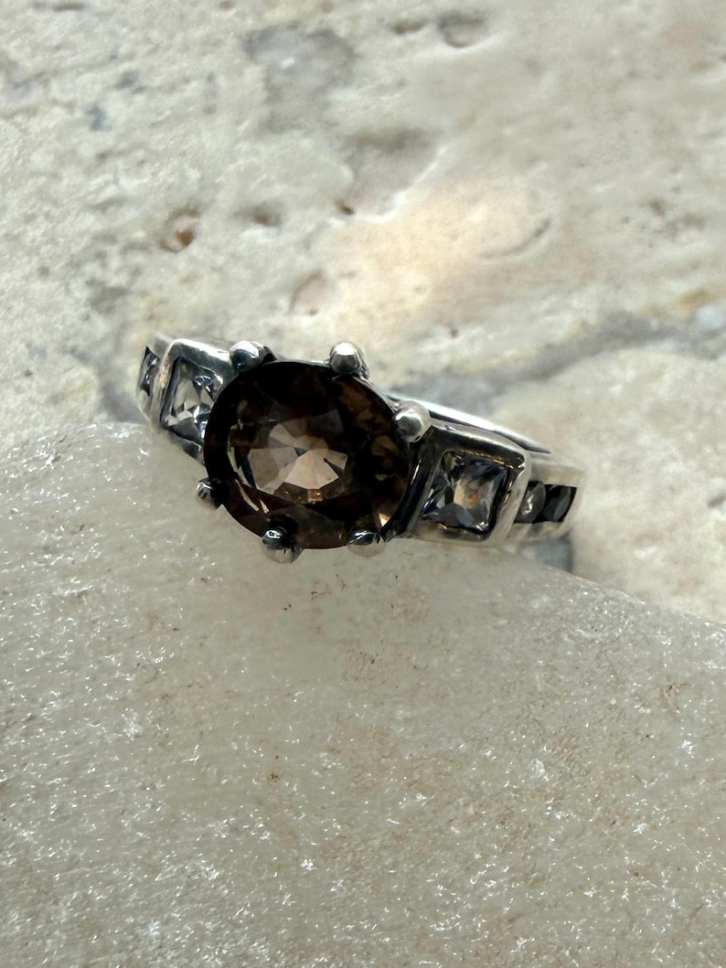 Champagne Natural Mined Zircon Ring US Size 5.5 #RS76A image 3