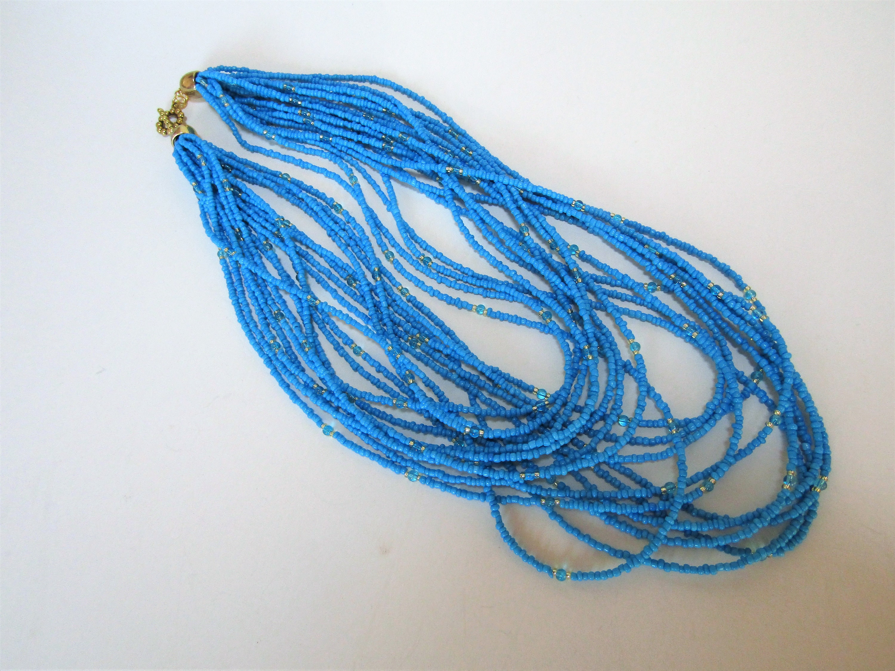 Multi Strand Seed Bead Necklace Turquoise Bead Necklace Etsy