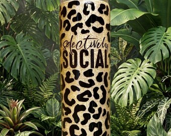 Selectively Social Leopard Print 32 oz Stainless Steel Tumbler