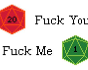 Critical Success & Fail Design - D20 Dice Cross Stitch Pattern