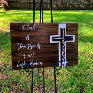 Cord of Three Strands, Wedding Braid Cross, Wedding Ceremony, Unity Braids Ecclesiastes 4:12, Wedding Signs, Unity Ceremony Alternative Vows