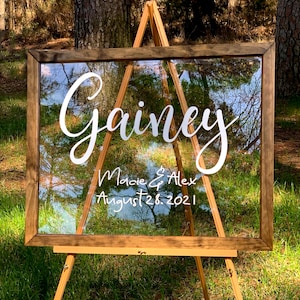 Clear Acrylic Sign Fully Customizable, Last Name Sign, Modern Acrylic Wedding Sign, Welcome Sign, Modern Ceremony Sign, Lucite Wedding Sign