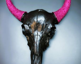Black & Pink Skull Table Decor