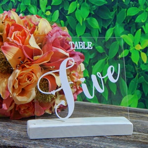 Acrylic Table Numbers With Stands, Clear Table Numbers, Acrylic Table Sign, Wedding Table Decor, Wedding Table Number, Table Numbers, Lucite