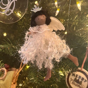 Angel Christmas Keepsake Doll Ornament Family Gift Tree Nativity Holiday Jesus Baby Girl Angel Memorial Snowflake Remembrance Personalized