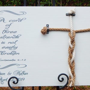 Wedding Braids Cross, Cord of Three Strands, Wedding Ceremony, Unity Braid with Ecclesiastes 4:12, Wedding Signs, Unity Ceremony Alternative
