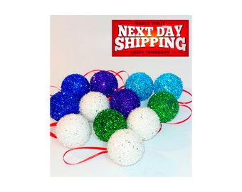 Christmas Ornaments Colorful Balls, Christmas Ornament, Christmas Ball, Unbreakable Decorations, Christmas Gift, Color Glitter Balls 10 set