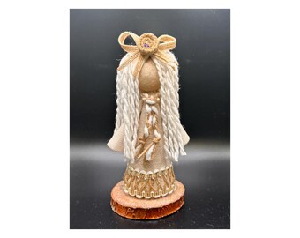 Christmas Angel Doll, Handmade Angel Ornament, Rustic Doll for Decor, Farmhouse Decor, Angel Gift for Her, Country Doll Decor, Faceless Doll