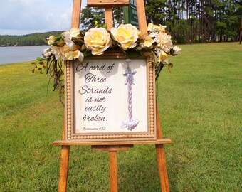 Wedding Braids Alternative, cord of Three Strands, Unity Braids Wood Cross, Rustic Wedding, Wedding Ideas, Wall Decor, Sign, Christian #8UB