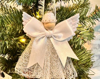 Rustic Primitive Angel, Christmas Angel, Folk Art Angel, Country Angels, Reclaimed Angel, Angel Farmhouse Decor, Christmas Tree Ornament