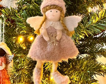 Christmas Angel Doll, Primitive Angel Ornament, Rustic Angel for Decor, Farmhouse Decor, Angel Gift for Her Country Rustic Angel, X-Mas Tree