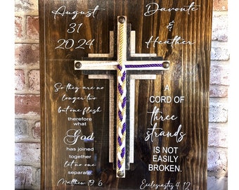 3-D Acrylic Sign, Cord Of Three Strands Board, Unity Braids Sign, Custom Christian