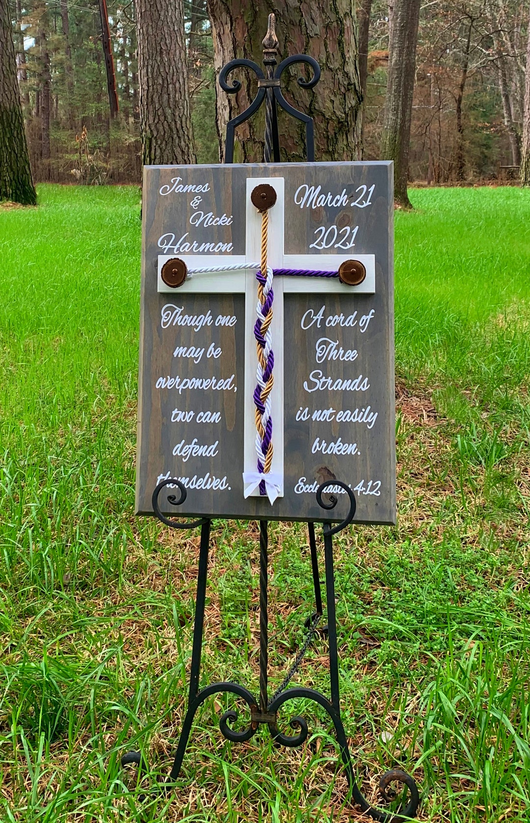 Cord of Three Strands Sign, Wedding Sign, Unity Braids® Sign, Unity ...