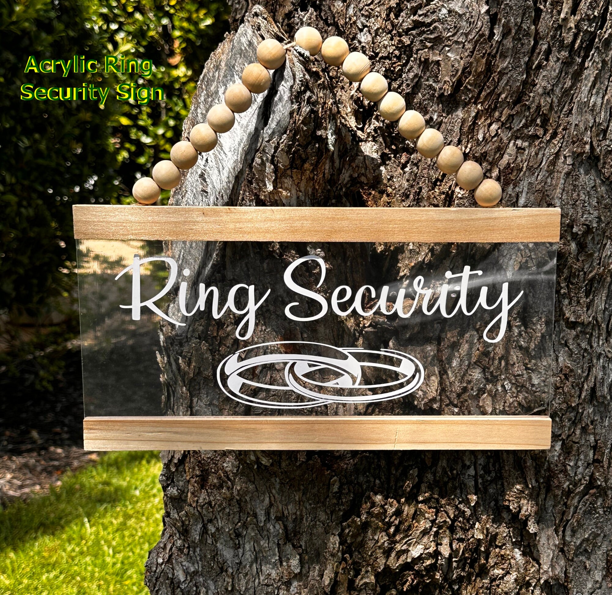 Acrylic Wood Sign, Ring Security Sign, Wedding Signs, Ring Bearer Sign ...