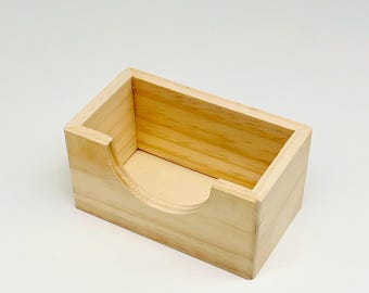 Wood coaster holders, fits 4" square and round coasters, Handcrafted Wooden Coaster Holder, Coaster Box for Personalized Coasters,
