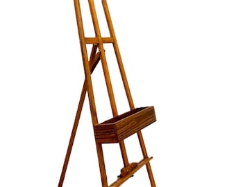 Wreath Maker with Tray Box for tools, Floor Easel Painting Stand Adjustable Natural Wood Chose your stain!