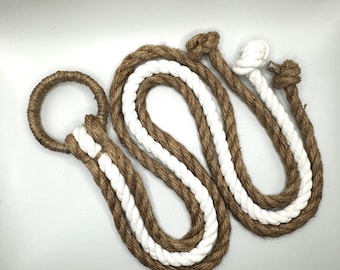 Cord of Three Strands, Wood Ring, Unity Rope, Wedding, Jute-Cotton-Jute