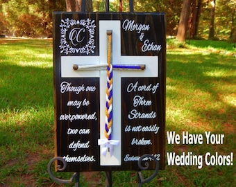 Cord of Three Strands, Wedding Braid Cross, Wedding Ceremony, Unity Braids Ecclesiastes 4:12, Wedding Signs, Unity Ceremony Alternative Vows