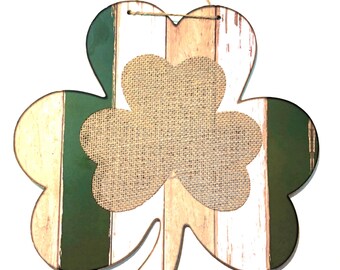 Large Burlap Shamrock Wreath Accessory /6T5 Wreath Centerpiece