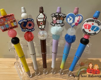 Fun Handmade Beaded Pen Peds Nurse Labor & Delivery Mother Baby Medial Assistant rn NICU Maternal Child OB Nursing Midwife obgyn office LD