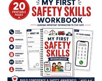 My First Safety Skills Workbook | Emergency Preparedness Activities for Kids | Learn Phone Numbers, Addresses & 911 | Ages 4-6 PDF