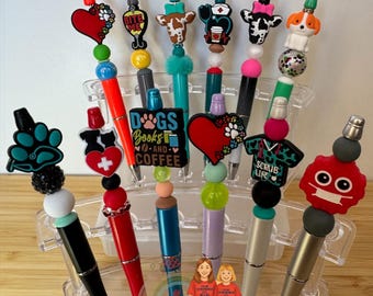 Handmade Beaded Pen – Novelty Vet Tech, Veterinarian  Vet School Farmer Scrubs Nurse Present Gift Idea Animal Lover Mom Friend Refillable