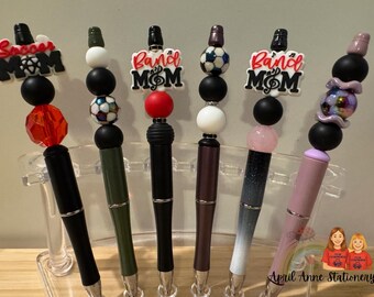 Fun Handmade Beaded Pen – Refillable Ink Gift Present Mom Teacher Nurse Softball Band Mom Soccer Football Sports Present Birthday Birthday