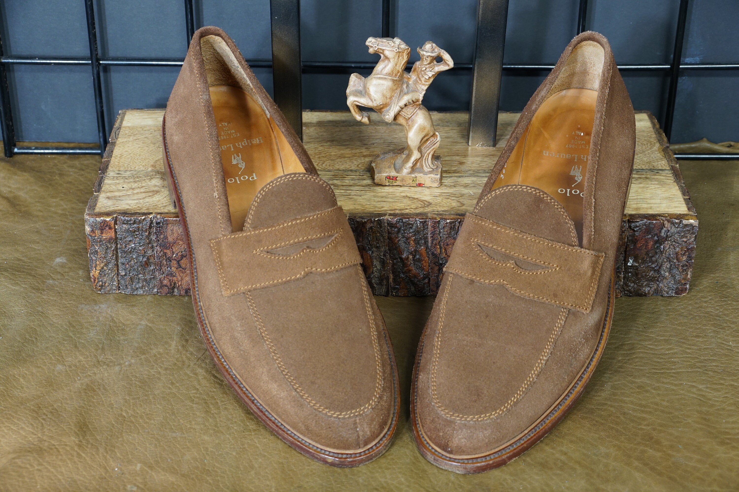 Ralph Lauren polo Suede Penny Loafers 1991 - Etsy