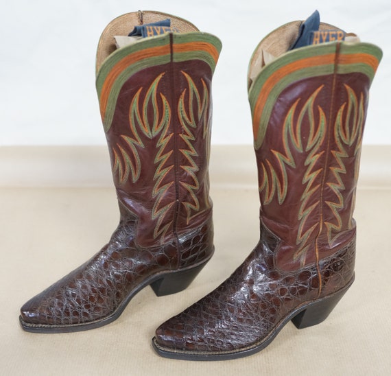 Vintage Women's HYER Cowboy Boots - Alligator - Fa