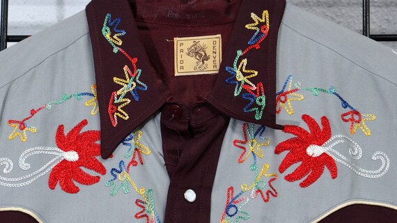Vintage "PRIOR Western Wear" Wool Gab Embroidered