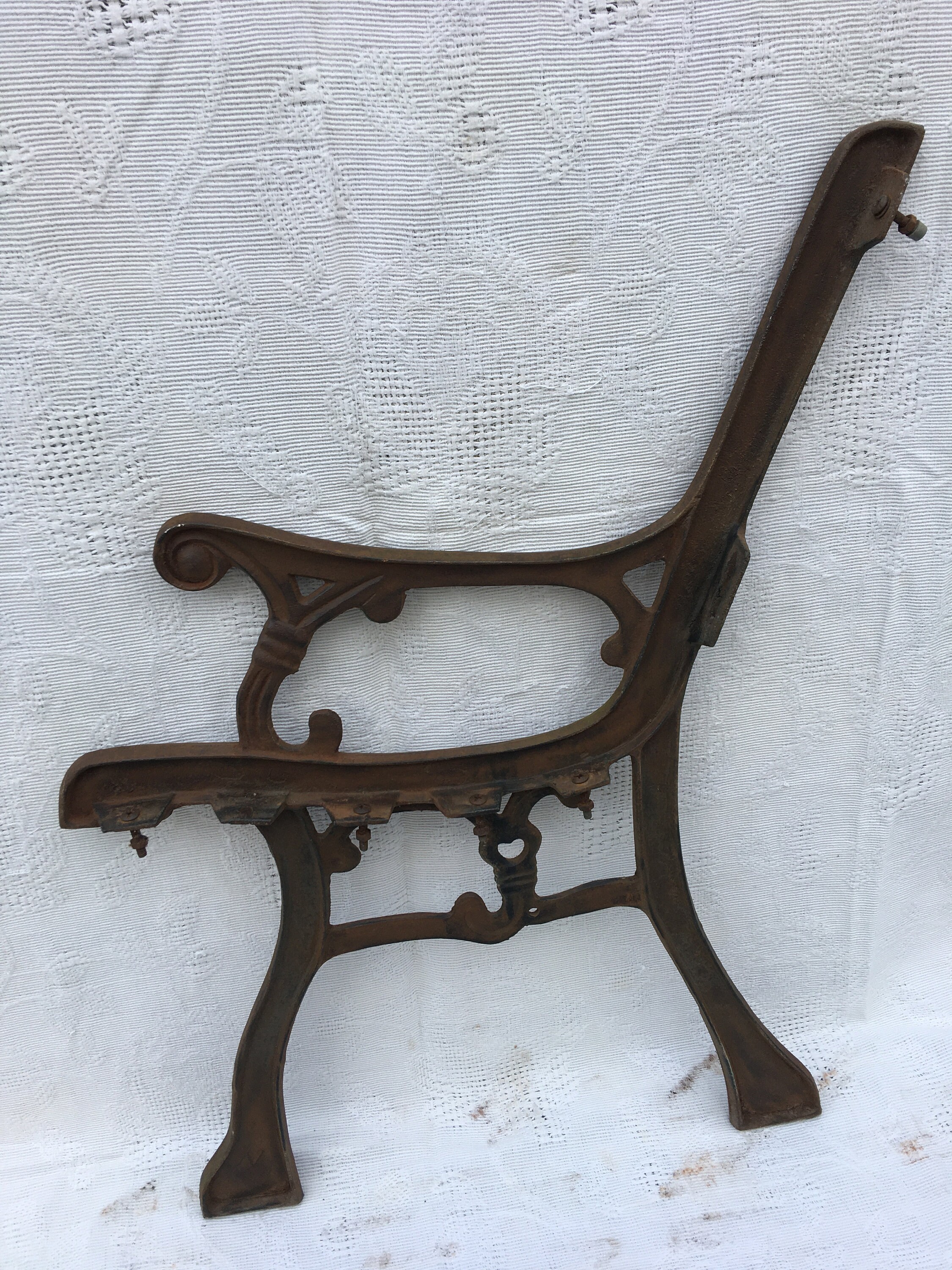 Salvage Antique Cast Iron Bench Legs Outdoor Park Garden Etsy