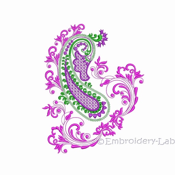 Paisley Machine Embroidery Design for Clothes Ornament Pattern | Etsy