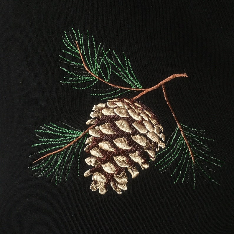 Pine cone pine branch christmas machine embroidery design  etsy