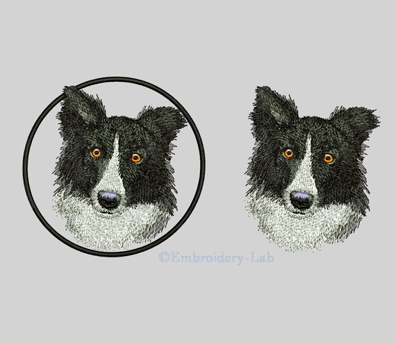 Border collie machine embroidery design set pattern pes  etsy