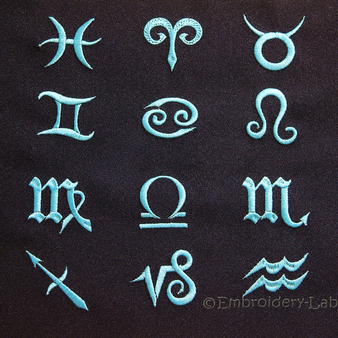 Zodiac signs Machine Embroidery Design for jacket Tshirt Etsy