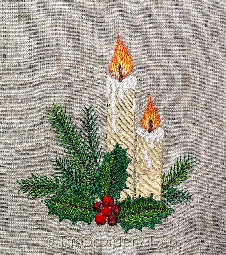 Christmas Holly Machine Embroidery Designd ornament pattern Etsy